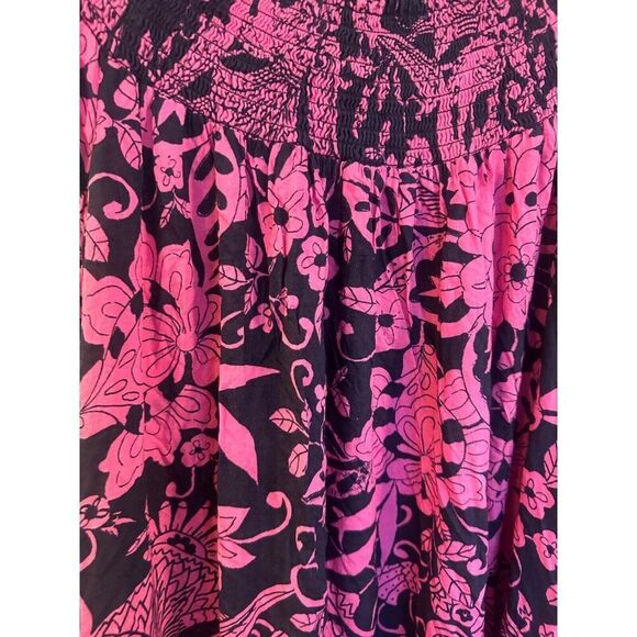Anthropologie XS Arielle Sleep Maxi Dress Pink Navy Pockets Boho - Picture 10 of 11